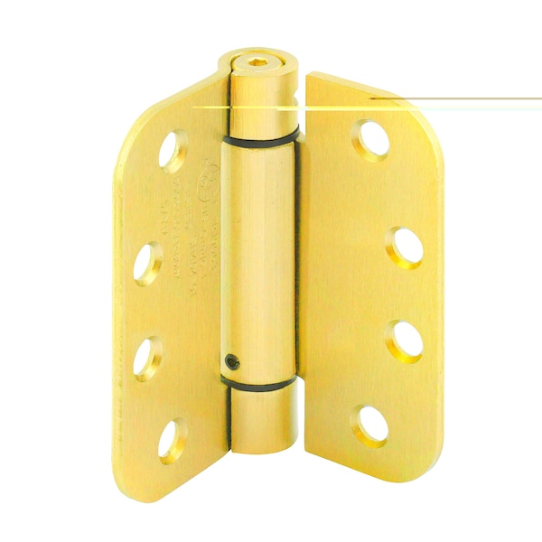 Prime-Line Door Hinge Commercial UL Adjust Self-Close, 4 in. w/ Square & 5/8 in. Corners, Satin Brass 3 Pack U 1159063 - main